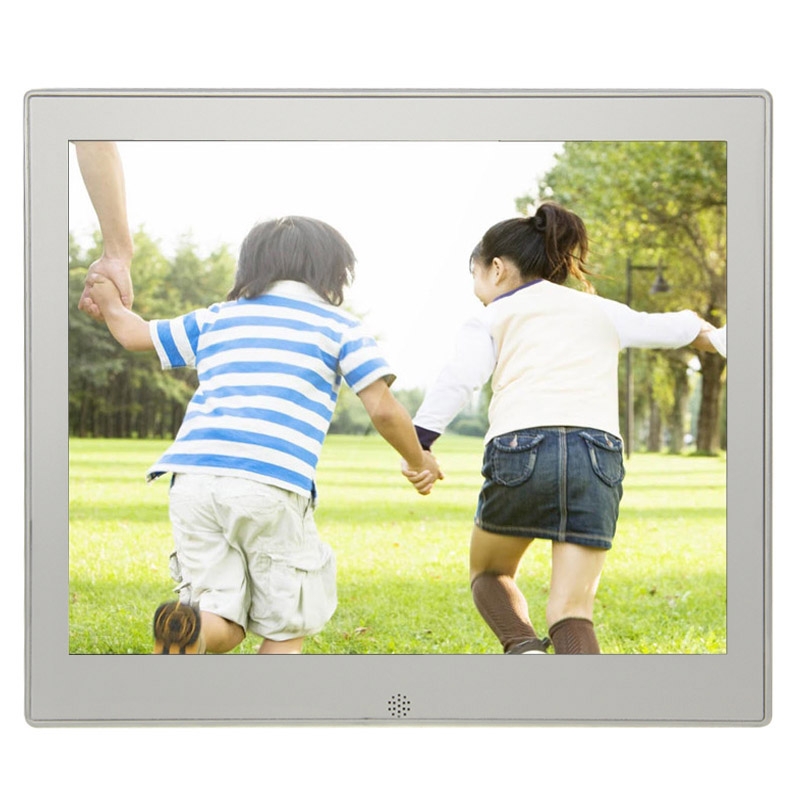 9.7 inch LED Display Multi-media Digital Photo Frame with Holder & Music & Movie Player, Support USB / SD / SDHC / MMC Card Input(Silver) -