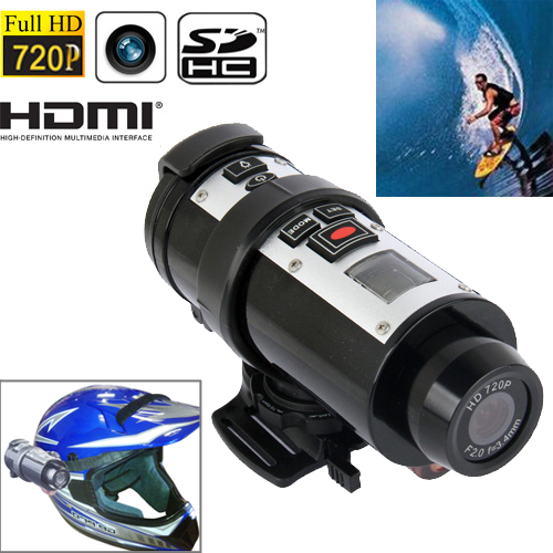 720P CMOS 5.0 Mega Pixels Sports Waterproof Digital Video Camera, Support TV-Out / HDMI / SD Card(Black) - Shopkiz.com