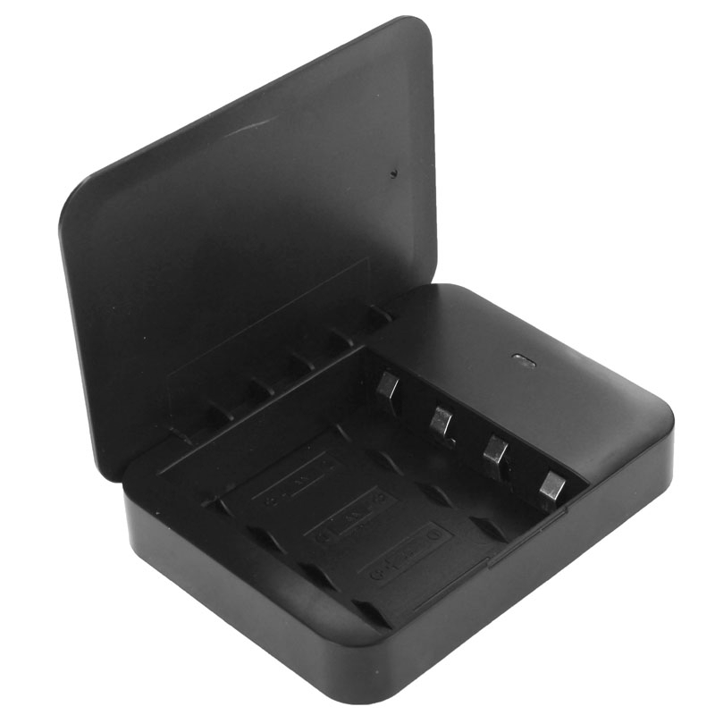 USB 2.0 4 x AA Batteries Box Portable Charger with Flashlight(Black) - Shopkiz.com