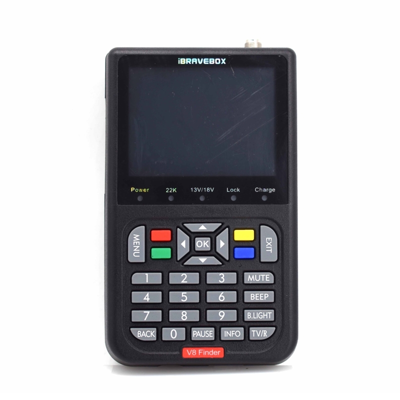 iBRAVEBOX V8 Finder Digital Satellite Signal Finder Meter, 3.5 Inch LCD Colour Screen, Support DVB Compliant & Live FTA, US Plug(Black) - Shopkiz.com