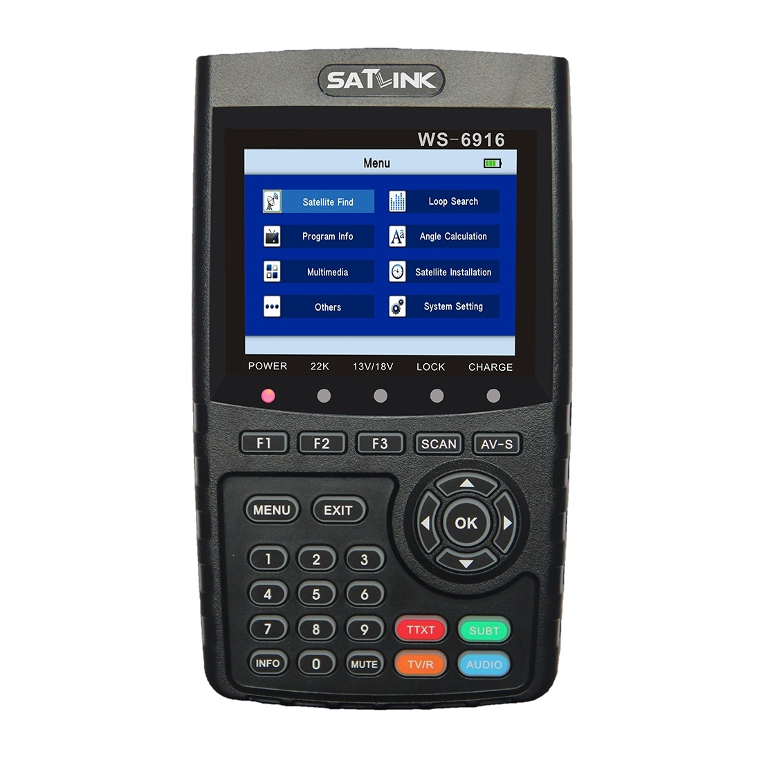 SATLINK WS6916 Digital Satellite Signal Finder Meter, 3.5 inch TFT LCD Screen, Support DVB-S / S2, MPEG-2 / MPEG-4(AU Plug) - Shopkiz.com