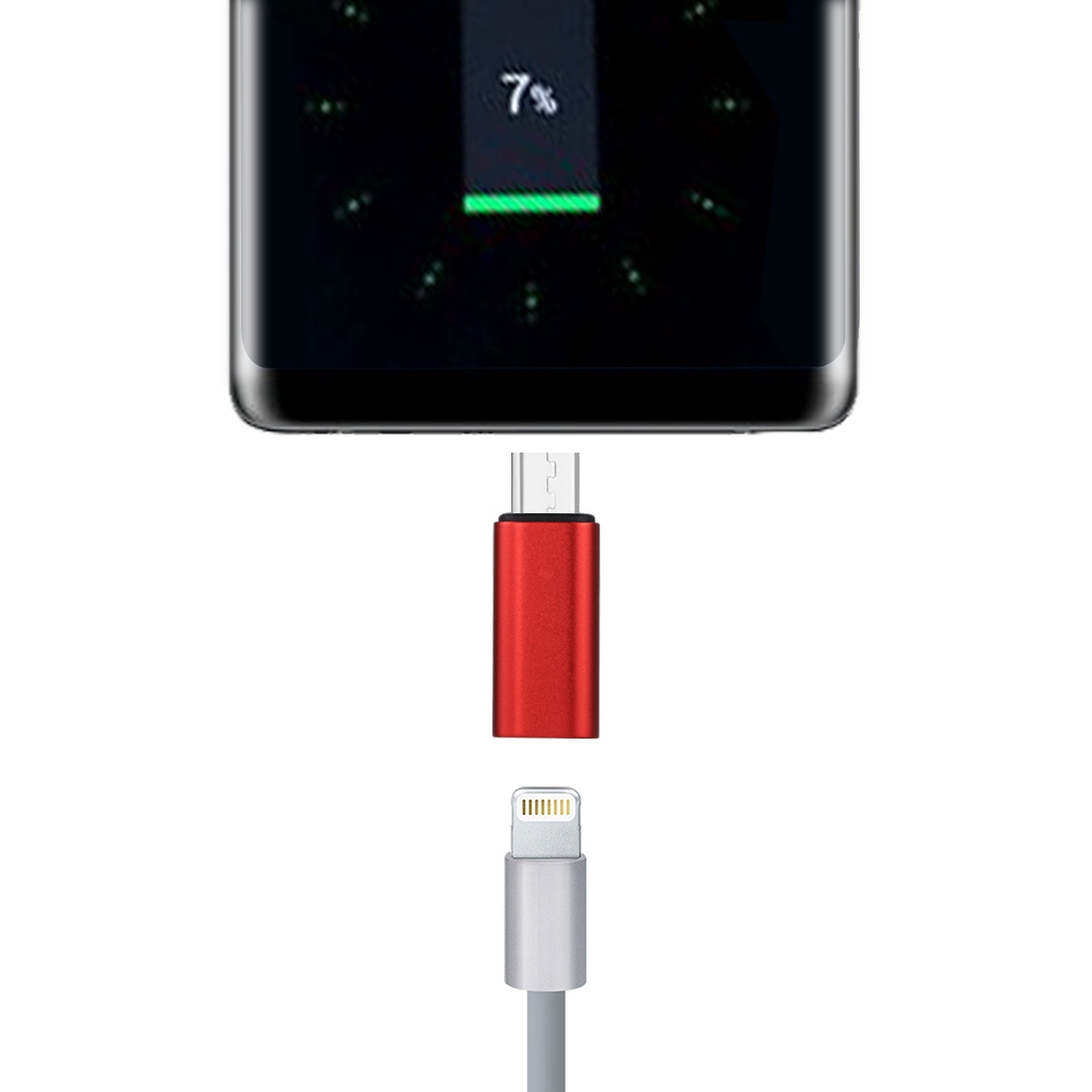 8 Pin Female to USB-C / Type-C Male Metal Shell Adapter(Red) - Shopkiz.com