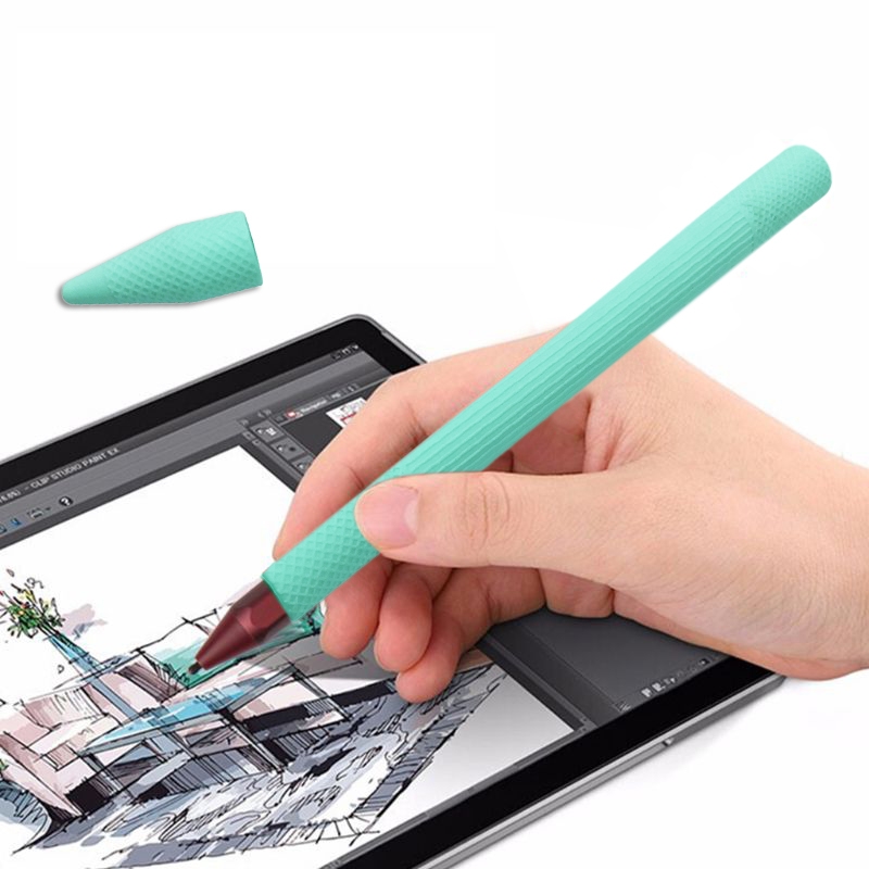 Stylus Pen Silica Gel Protective Case for Microsoft Surface Pro 5 / 6 (Mint Green) - Shopkiz.com