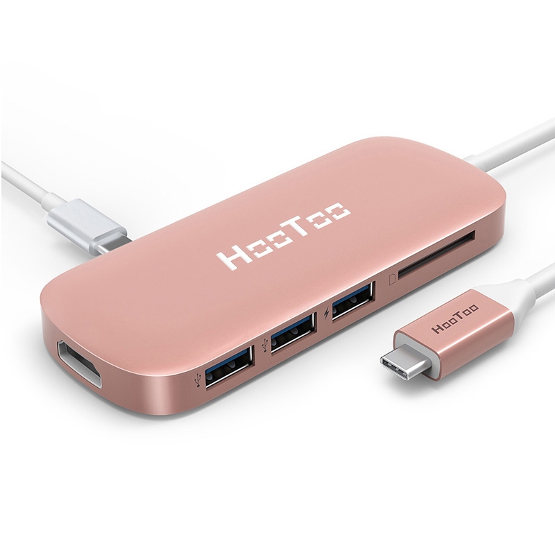 ANKER RAVPOWER Hootoo 6 in 1 60W 3 USB 3.0 Ports HUB Docking Station for Macbook / Macbook Pro / Macbook Pro 2016 / 2017, with USB-C / Type-C