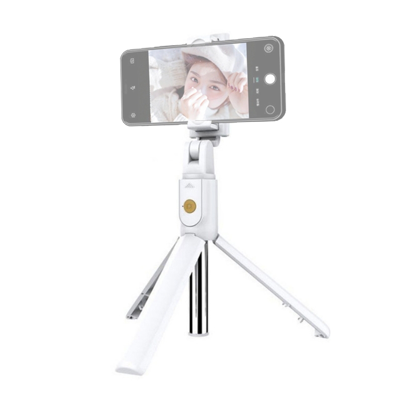 K07 Bluetooth 4.0 Mobile Phone Adjustable Bluetooth Selfie Stick Self-timer Pole Tripod (White) - Shopkiz.com
