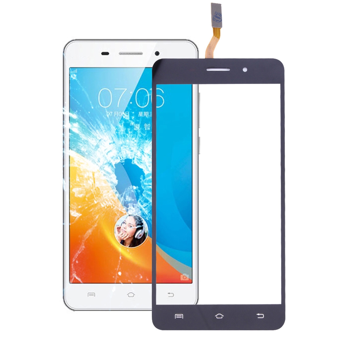 For vivo Y37 Touch Panel(Black)