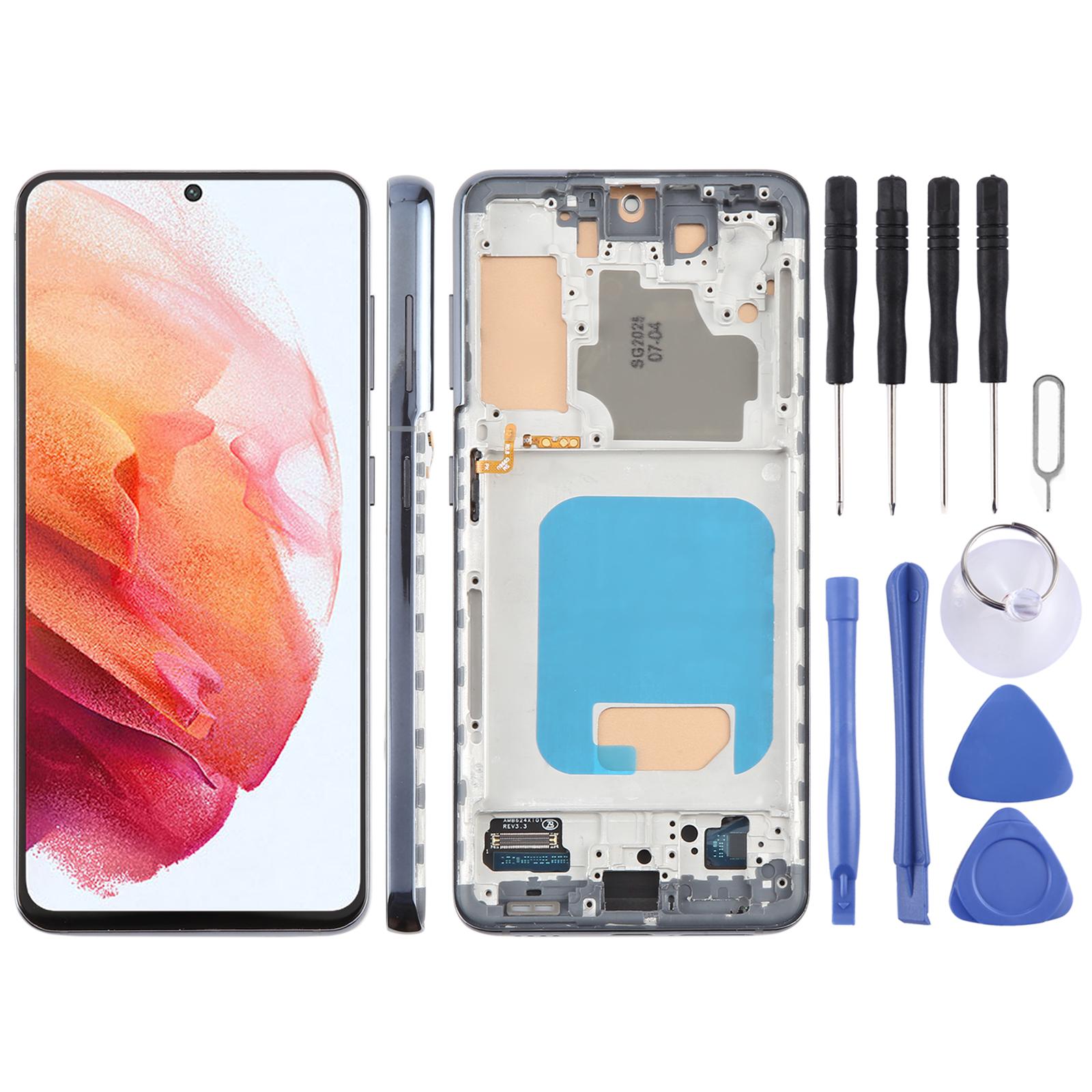 For Samsung Galaxy S21 5G SM-G991B 6.12 inch TFT LCD Screen Digitizer Full Assembly with Frame, Not Supporting Fingerprint Identification (Black)