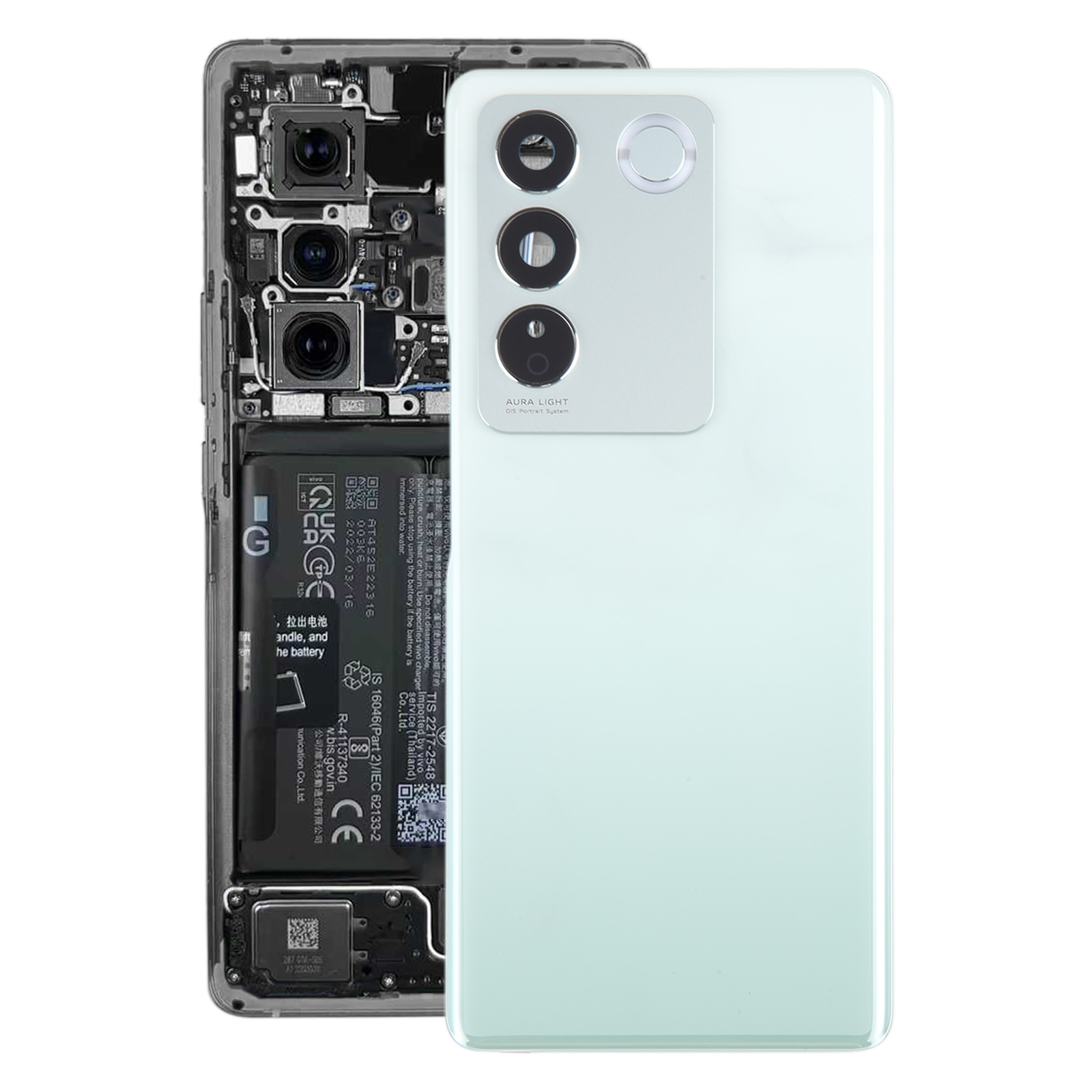 For vivo V27 / V27 Pro Original Battery Back Cover with Camera Lens Frame(Green)