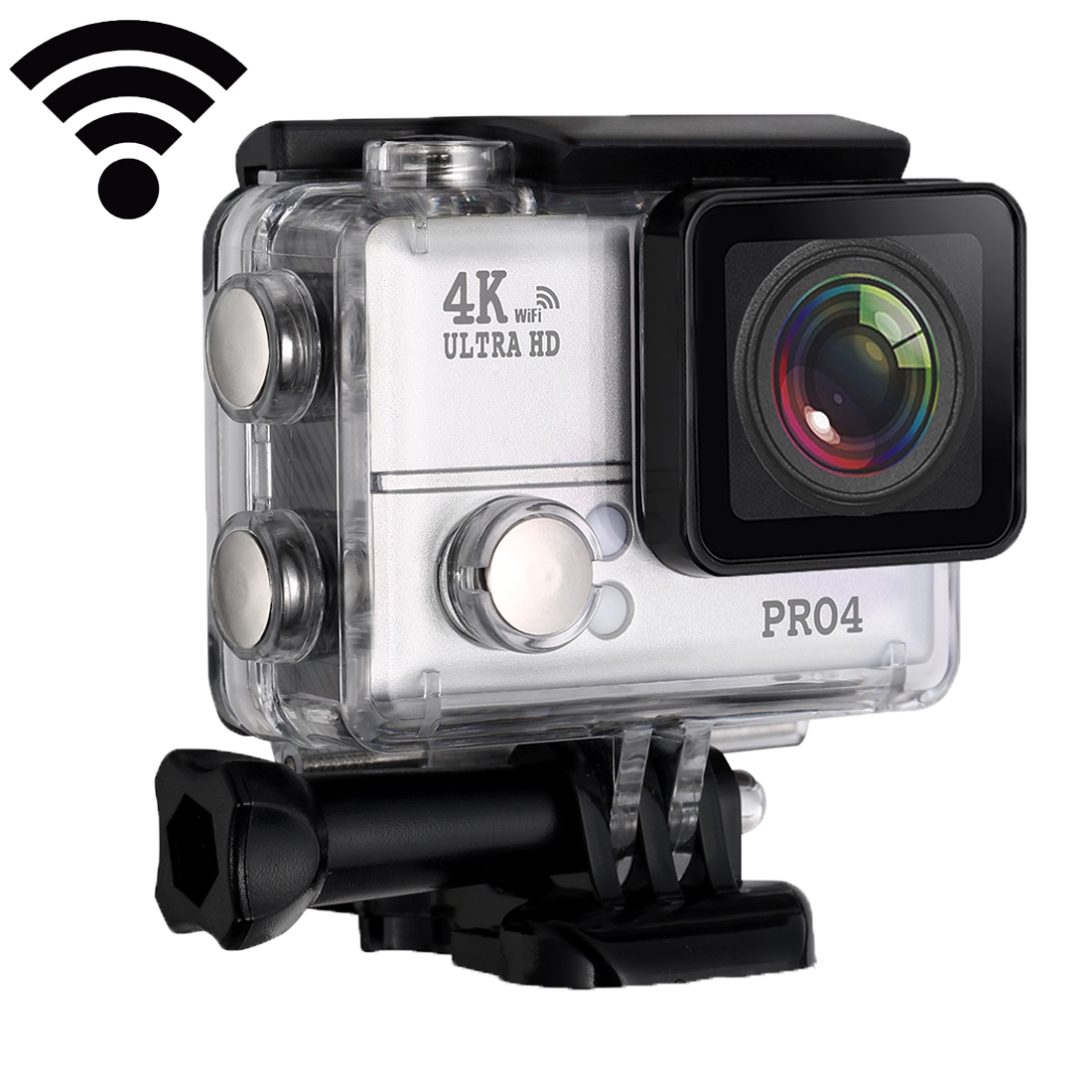 PRO4 4K Ultra HD Aerial 2.0 inch High Frame WiFi Sports DV Diving Camera, 170 Degrees Wide Angle Lens, 45m Waterproof(Silver) - Shopkiz.com