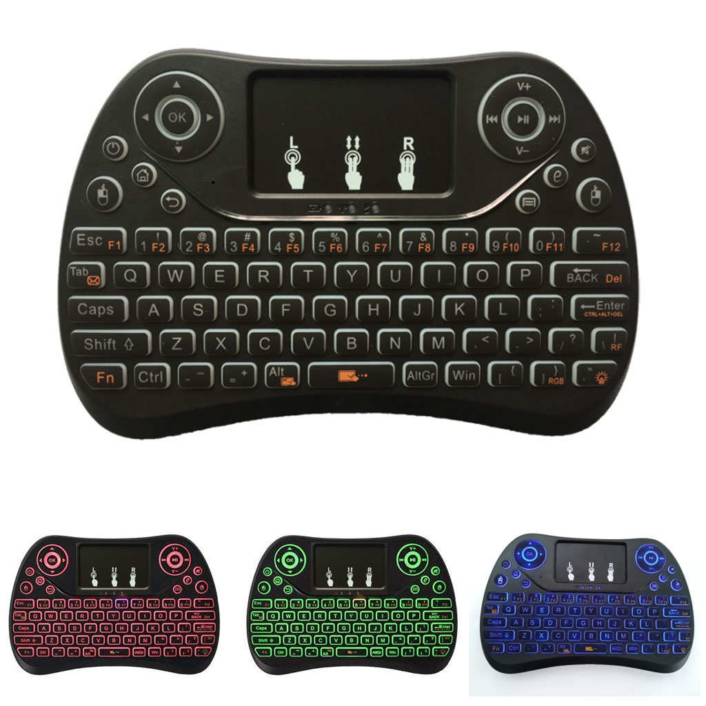 I8 Max 2.4GHz Mini Wireless Keyboard with Touchpad Rechargeable Fly Air Mouse Smart Game 3-color Backlit - Shopkiz.com
