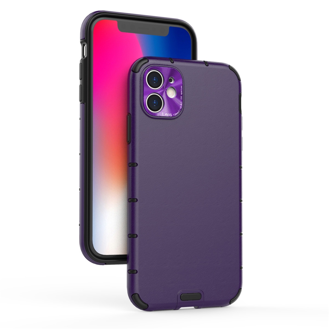 For iPhone 11 Pro Max Shockproof Grain PC + TPU Case(Purple) - Shopkiz.com