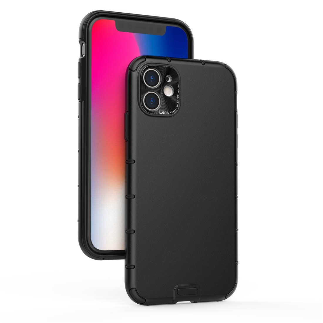 For iPhone 11 Pro Max Shockproof Grain PC + TPU Case(Black) - Shopkiz.com