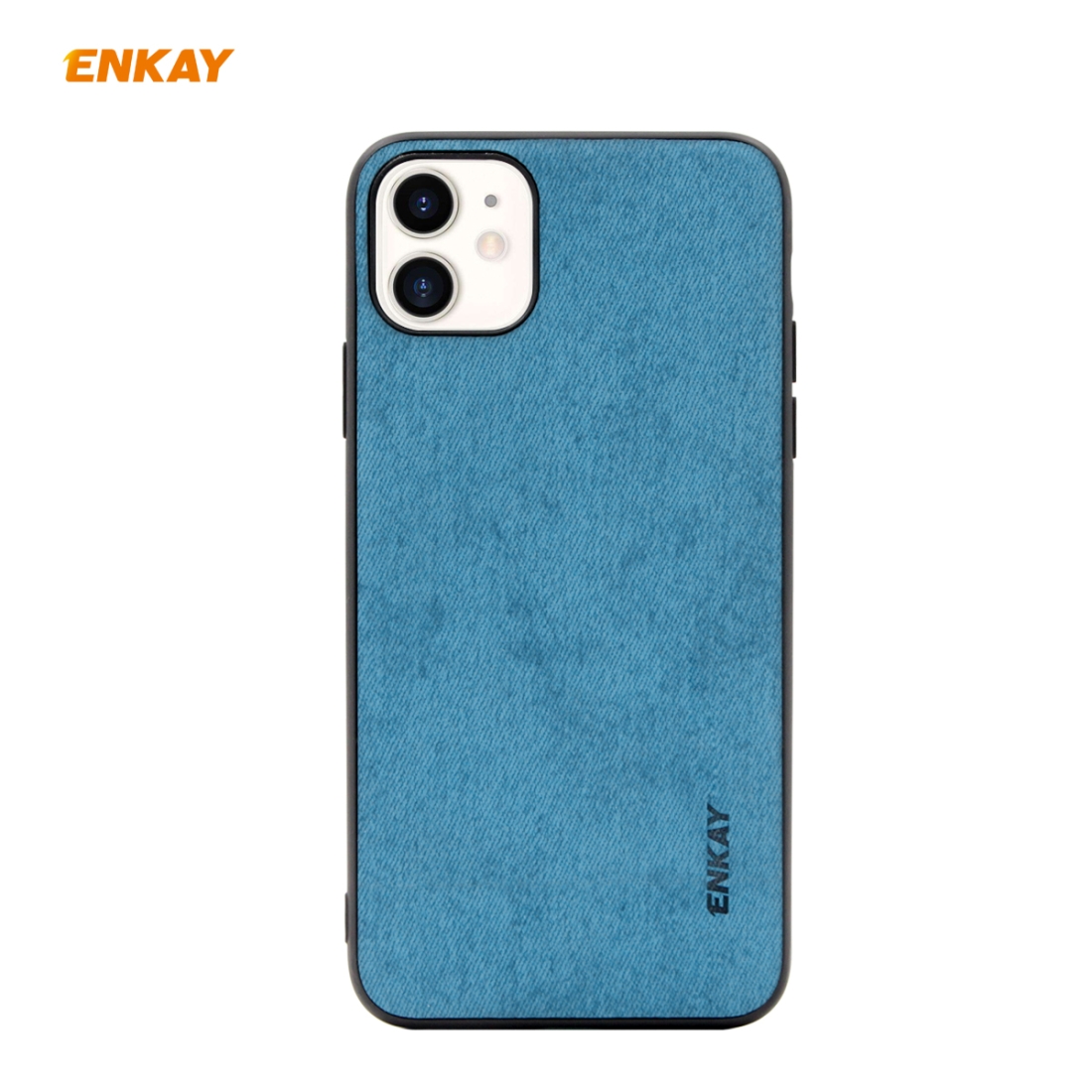 For iPhone 11 ENKAY ENK-PC028 Business Series Fabric Texture PU Leather + TPU Soft Slim Case(Blue) - Shopkiz.com