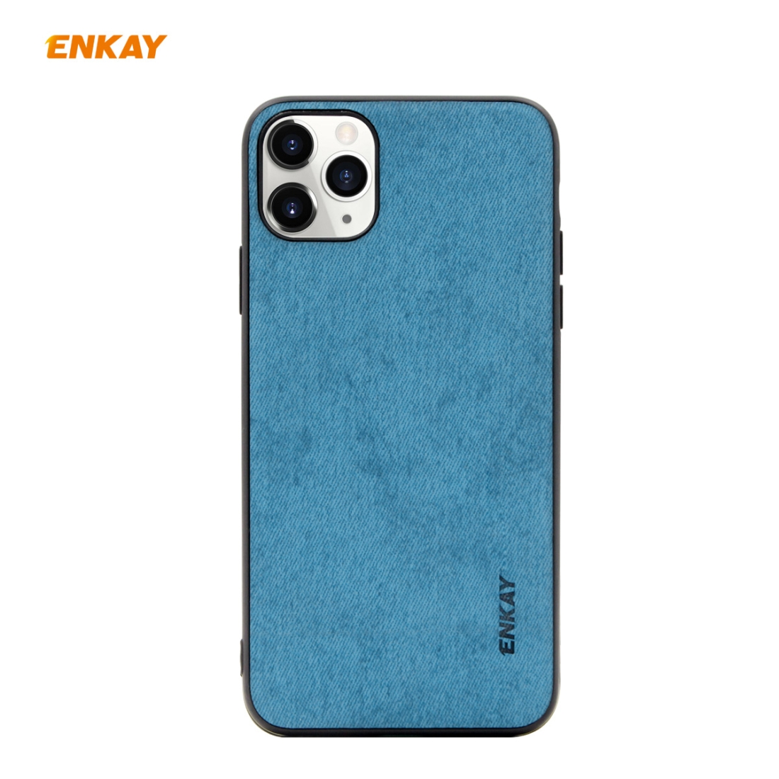 For iPhone 11 Pro Max ENKAY ENK-PC030 Business Series Fabric Texture PU Leather + TPU Soft Slim Case Cover(Blue) - Shopkiz.com