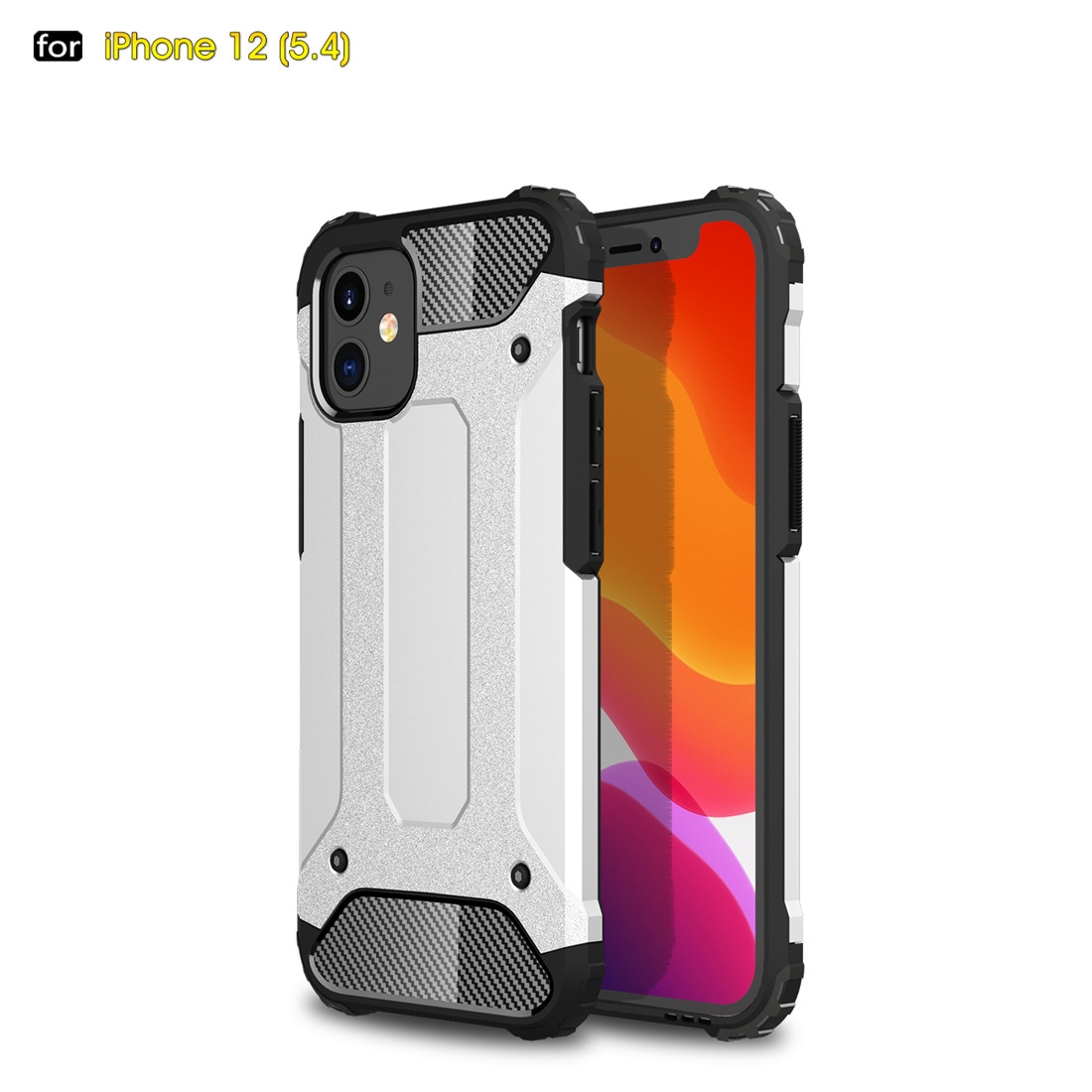 For iPhone 12 mini Magic Armor TPU + PC Combination Case(Silver) - Shopkiz.com