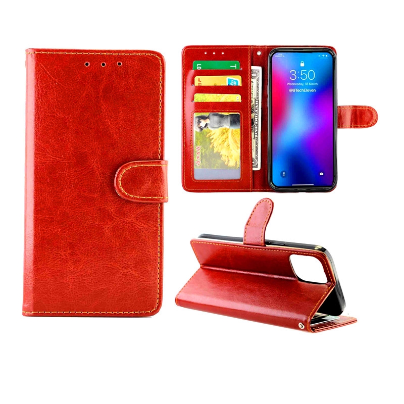 For iPhone 12 Pro Max Crazy Horse Texture Leather Horizontal Flip Protective Case with Holder & Card Slots & Wallet & Photo Frame(Brown) - Shopkiz.com