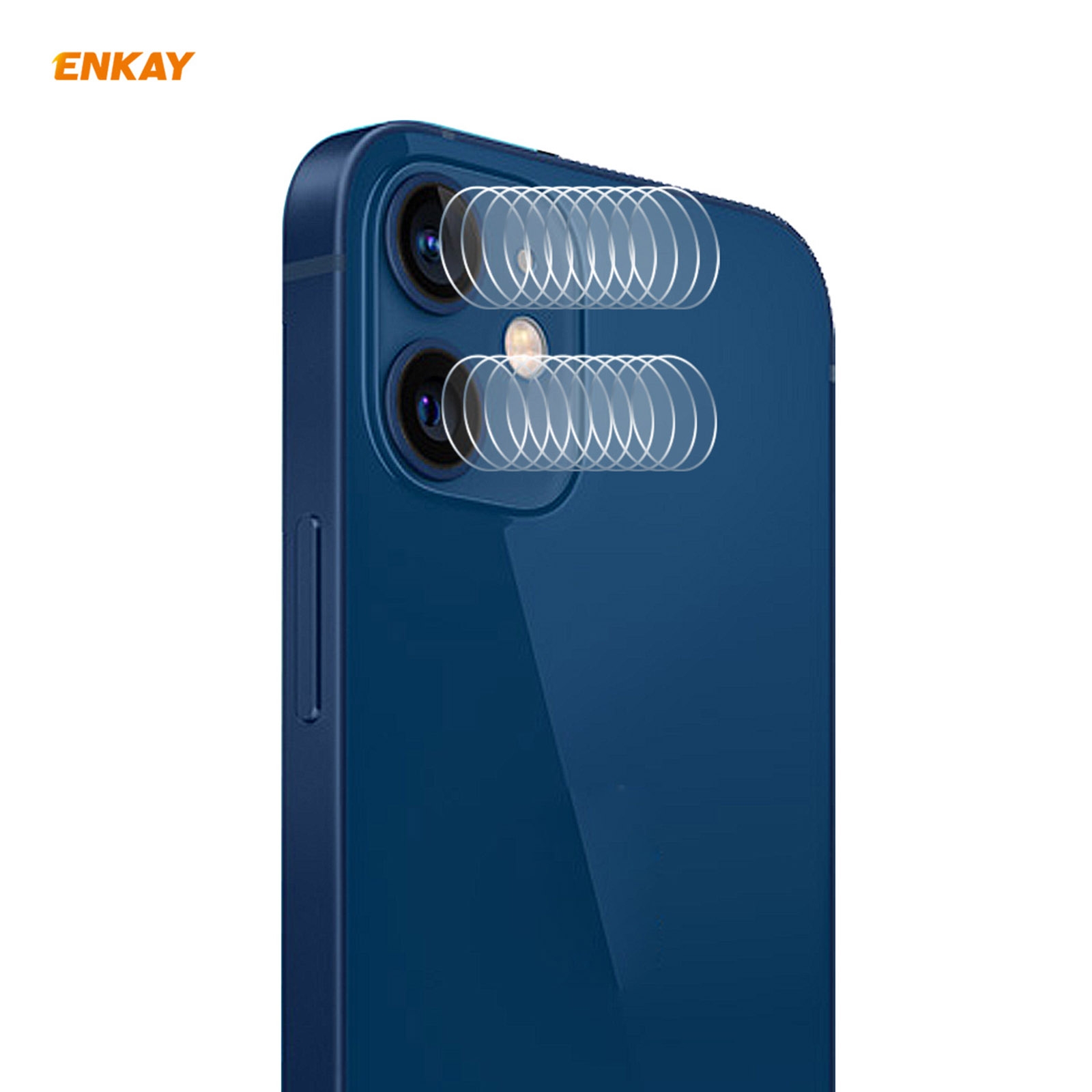For iPhone 12 / 12 mini 10Set ENKAY 0.2mm 9H 2.15D Round Edge Rear Camera Lens Tempered Glass Film - Shopkiz.com