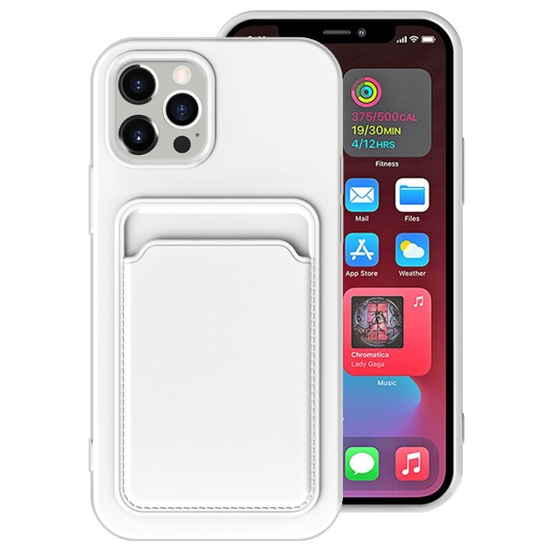 For iPhone 12 mini TPU + Flannel Lining Shockproof Case with Card Slots For iPhone 12 Mini(White) - Shopkiz.com