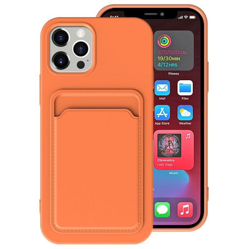 For iPhone 12 mini TPU + Flannel Lining Shockproof Case with Card Slots For iPhone 12 Mini(Orange) - Shopkiz.com