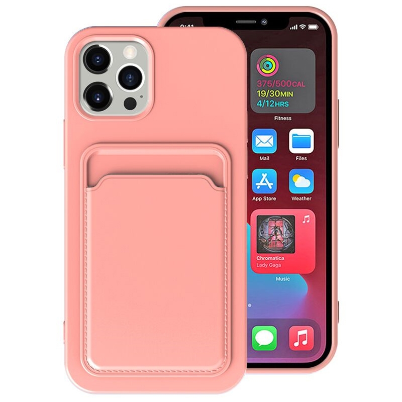 For iPhone 11 Pro Max TPU + Flannel Lining Shockproof Case with Card Slots (Pink) - Shopkiz.com