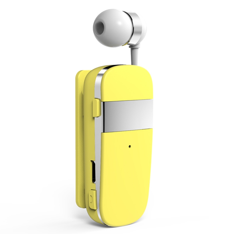 K53 Stereo Wireless Bluetooth Headset Calls Remind Vibration Wear-Clip Driver Auriculares Earphone For Phone(Yellow) - Shopkiz.com