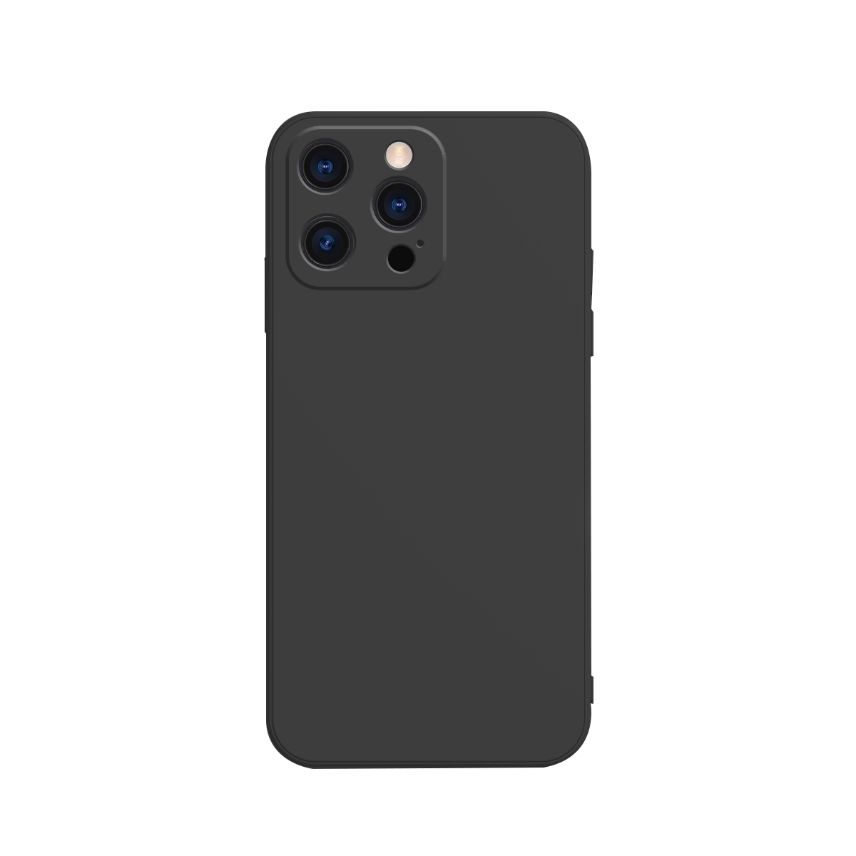 For iPhone 13 Pro Max Solid Color Cube Straight Edge Liquid Silicone Case (Black) - Shopkiz.com
