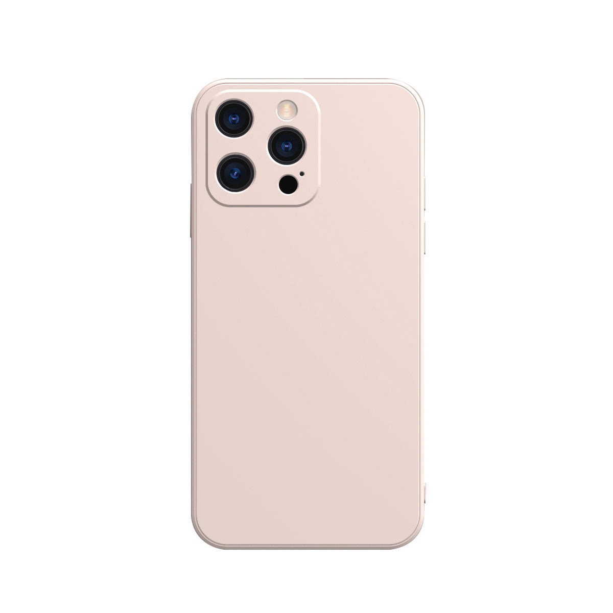 For iPhone 13 Pro Solid Color Cube Straight Edge Liquid Silicone Case (Pink) - Shopkiz.com