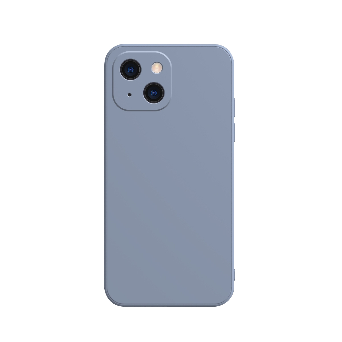 For iPhone 13 Solid Color Cube Straight Edge Liquid Silicone Case(Grey) - Shopkiz.com