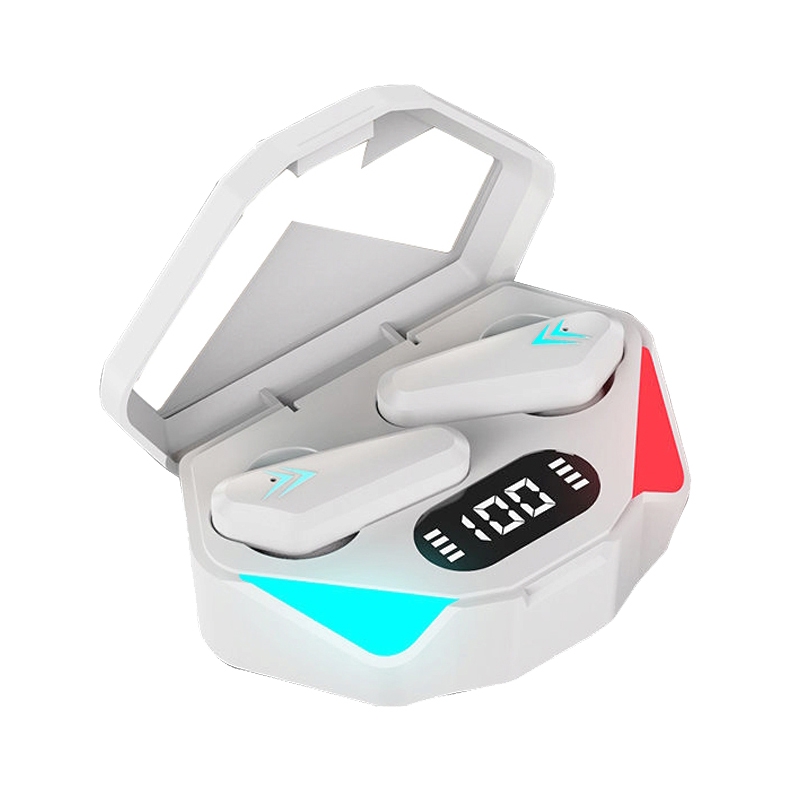 TWS-Y04 Bluetooth 5.0 TWS Binaural True Stereo Touch Control Gaming Earphone with LED Charging Case(White) - Shopkiz.com