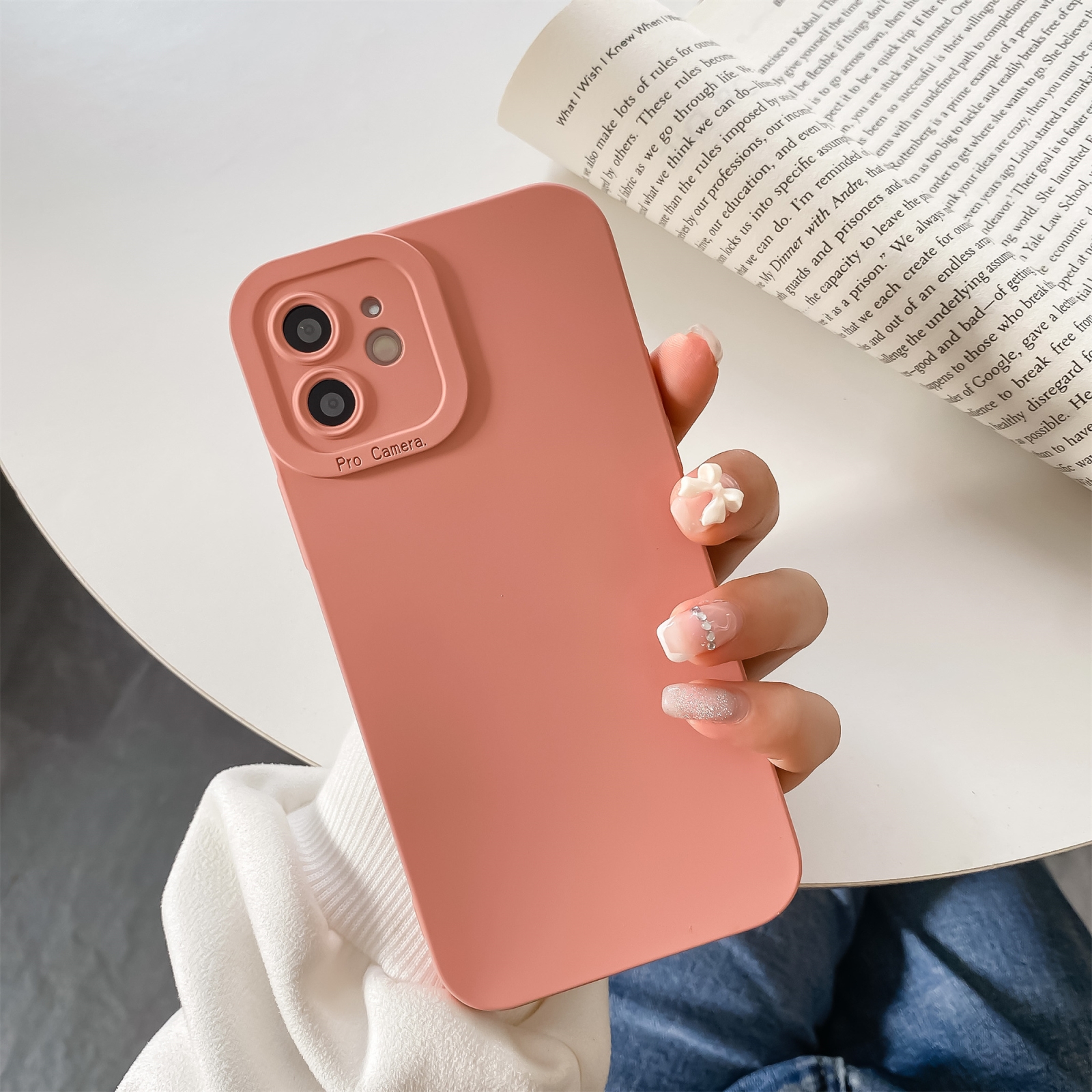 For iPhone 12 Straight Side Liquid Silicone Phone Case(Pink) - Shopkiz.com