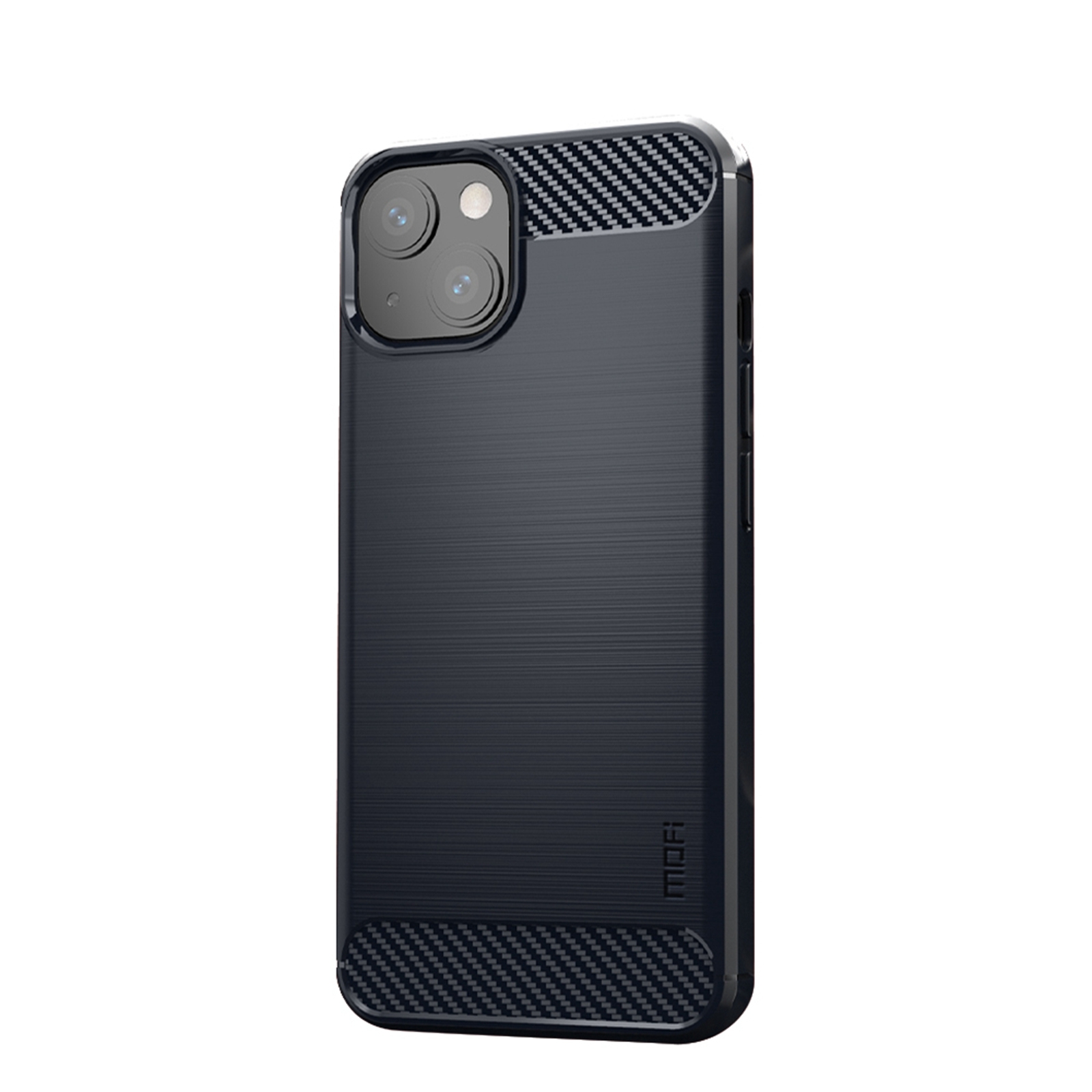 For iPhone 13 MOFI Gentleness Series Brushed Texture Carbon Fiber Soft TPU Case (Blue) - Shopkiz.com