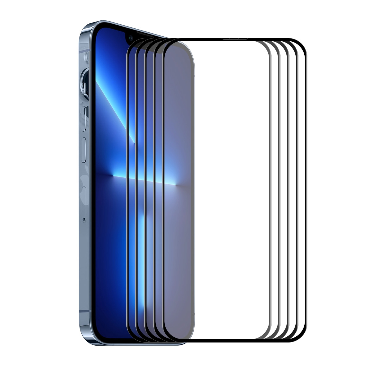 For iPhone 13 / 13 Pro 5pcs ENKAY Hat-Prince Full Glue Tempered Glass 6D Full Coverage Anti-scratch Protector - Shopkiz.com