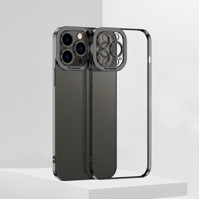 For iPhone 12 Electroplating TPU Phone Case(Black) - Shopkiz.com