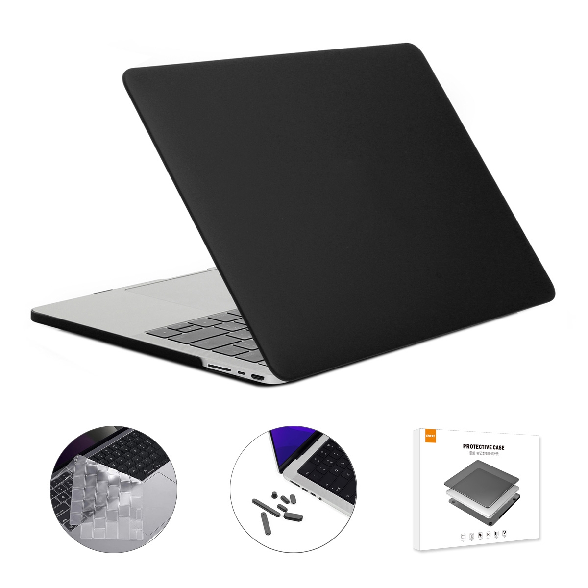 ENKAY Hat-Prince 3 in 1 Matte Laptop Protective Case + TPU Keyboard Film + Anti-dust Plugs Set for MacBook Pro 14.2 inch A2442 2021/A2779 2023/14