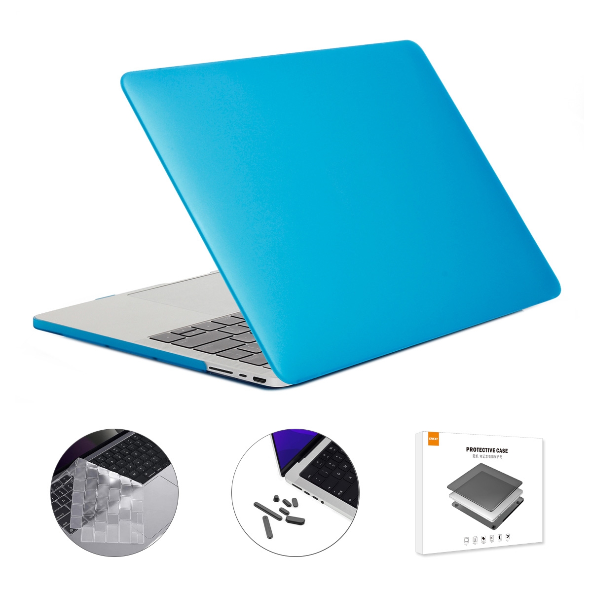 ENKAY Hat-Prince 3 in 1 Matte Laptop Protective Case + TPU Keyboard Film + Anti-dust Plugs Set for MacBook Pro 14.2 inch A2442 2021/A2779 2023/14