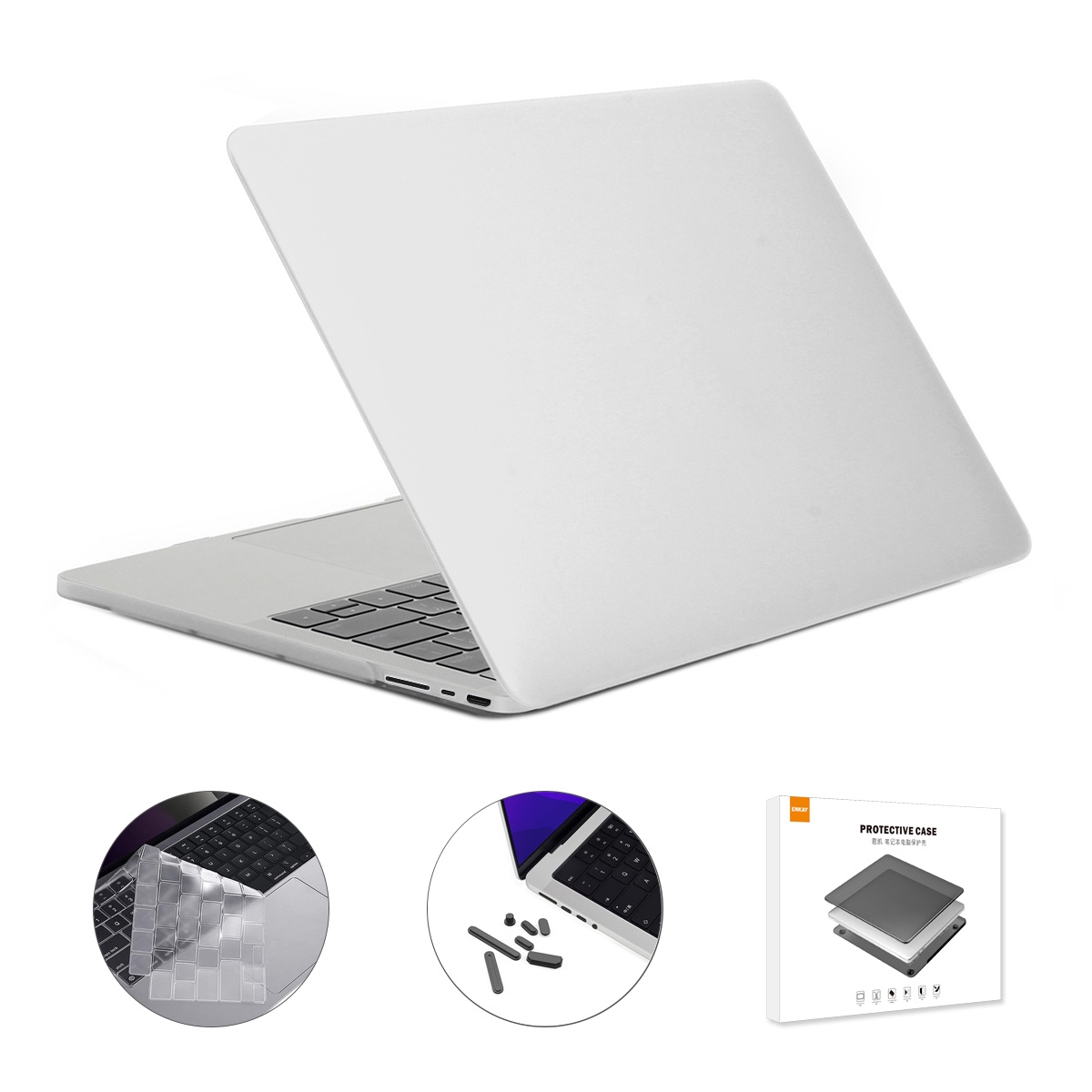 ENKAY Hat-Prince 3 in 1 Matte Laptop Protective Case + TPU Keyboard Film + Anti-dust Plugs Set for MacBook Pro 16.2 inch A2485 2021/A2880 2023,