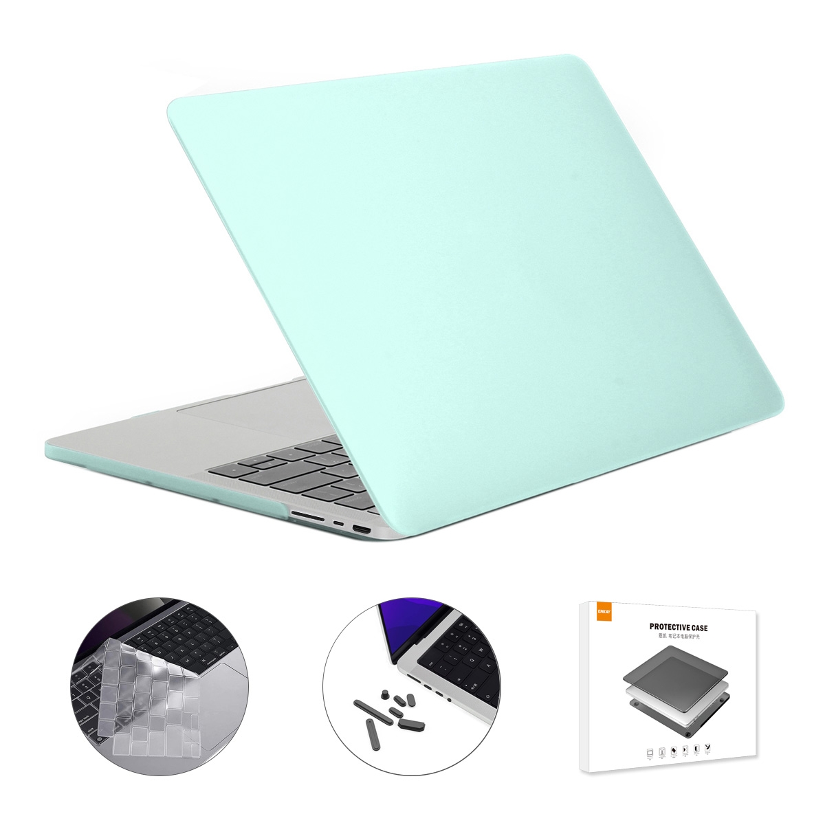 ENKAY Hat-Prince 3 in 1 Matte Laptop Protective Case + TPU Keyboard Film + Anti-dust Plugs Set for MacBook Pro 16.2 inch A2485 2021/A2880 2023,