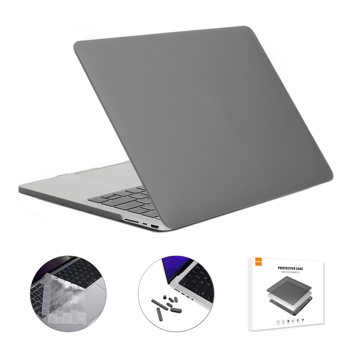 ENKAY Hat-Prince 3 in 1 Matte Laptop Protective Case + TPU Keyboard Film + Anti-dust Plugs Set for MacBook Pro 16.2 inch A2485 2021/A2880 2023,