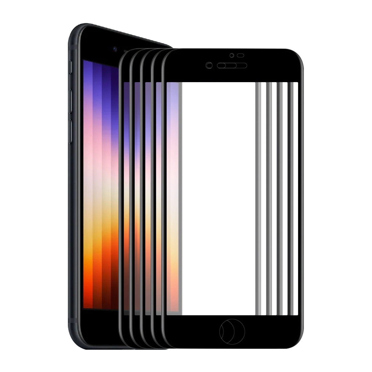 For iPhone SE 2022 / SE 2020 / 8 / 7 5pcs ENKAY Full Glue 6D Tempered Glass Anti-scratch  Film - Shopkiz.com