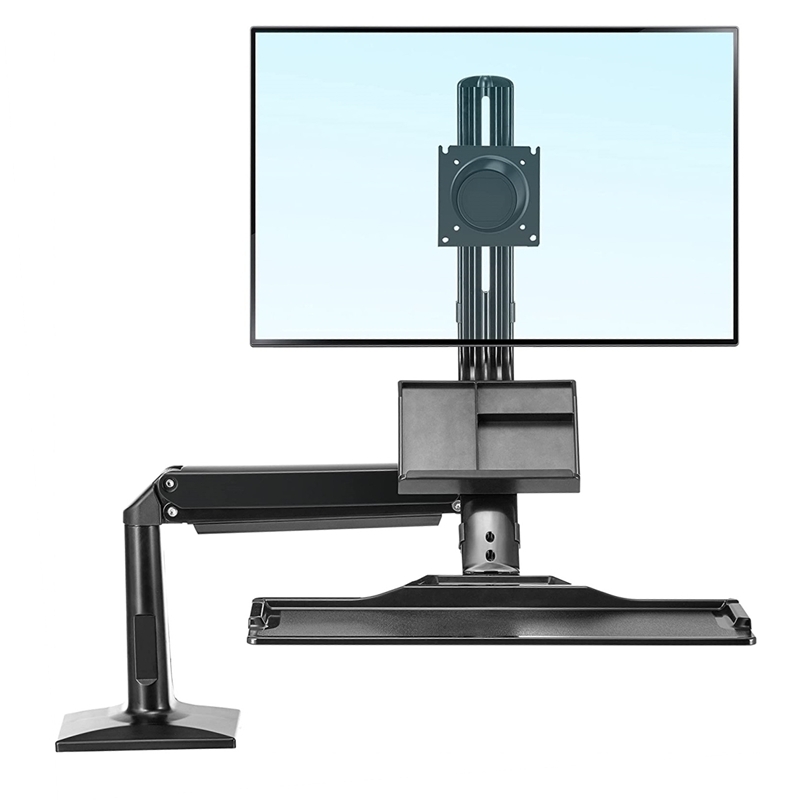 NORTH BAYOU NB35 Ergonomic 19-27 Inch Monitor Holder with Foldable Keyboard Tray Full Motion Sit-Stand Workstation - Shopkiz.com