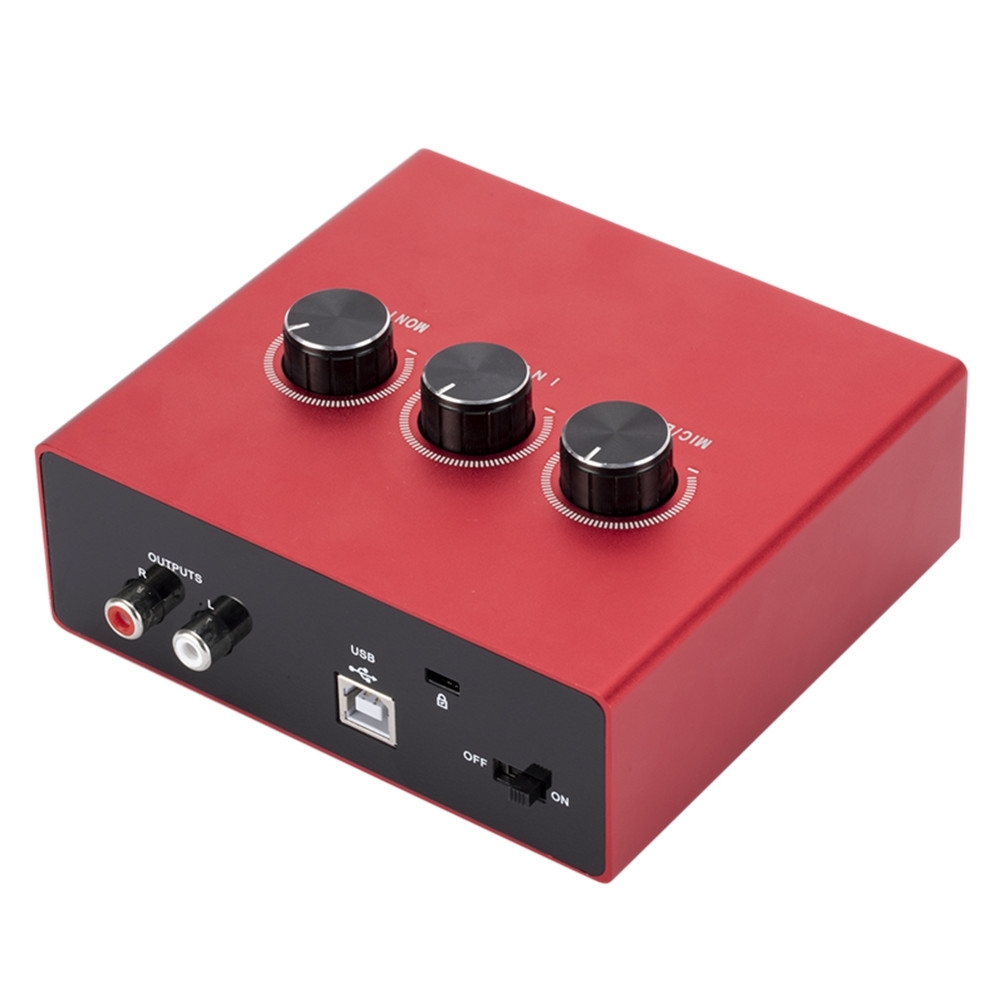 2x2 USB Recording Audio Sound Card(Red) - Shopkiz.com
