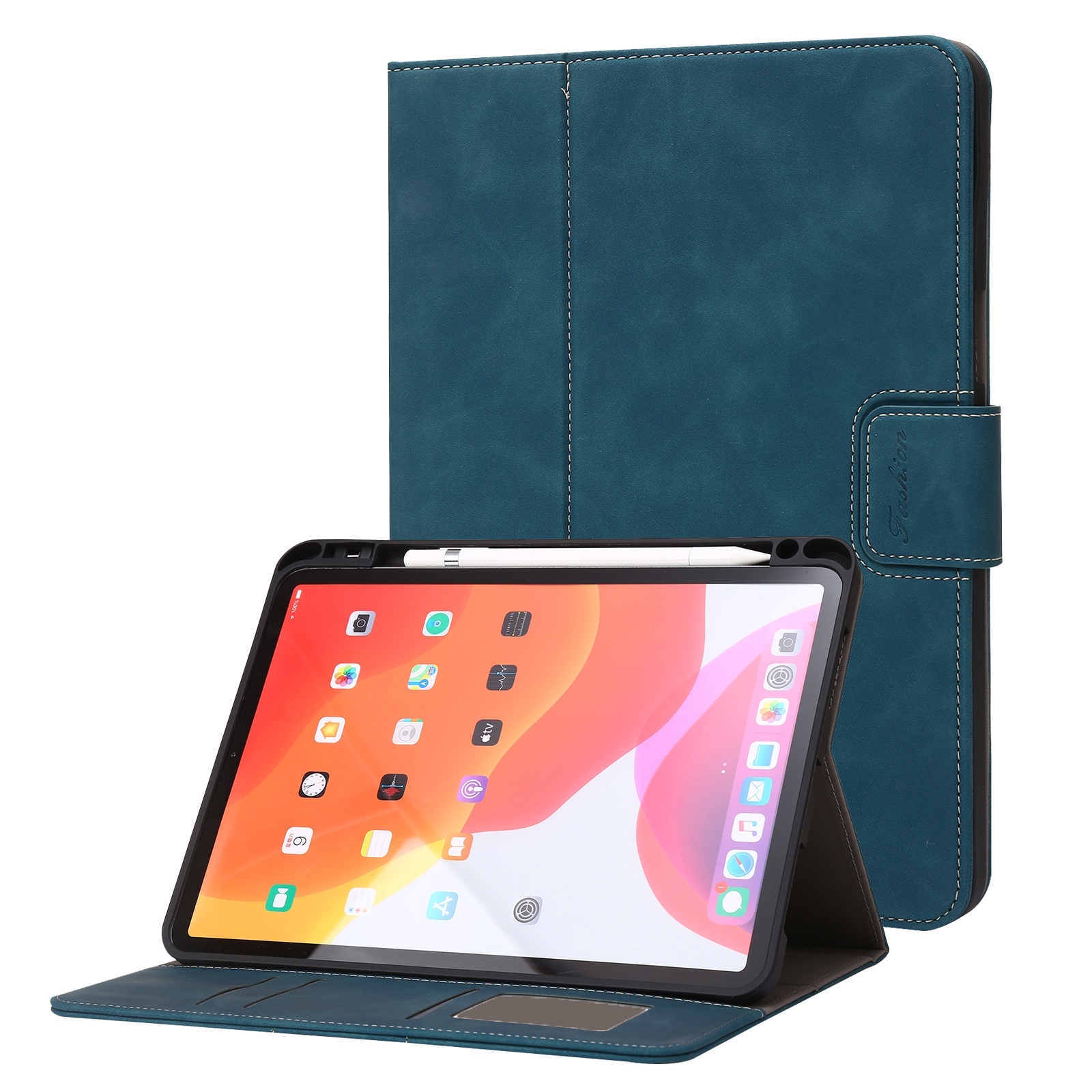 For iPad Pro 11 2022 / 2021 / 2020 / 2018 Calf Texture Horizontal Flip Leather Tablet Case(Light Blue) - Shopkiz.com