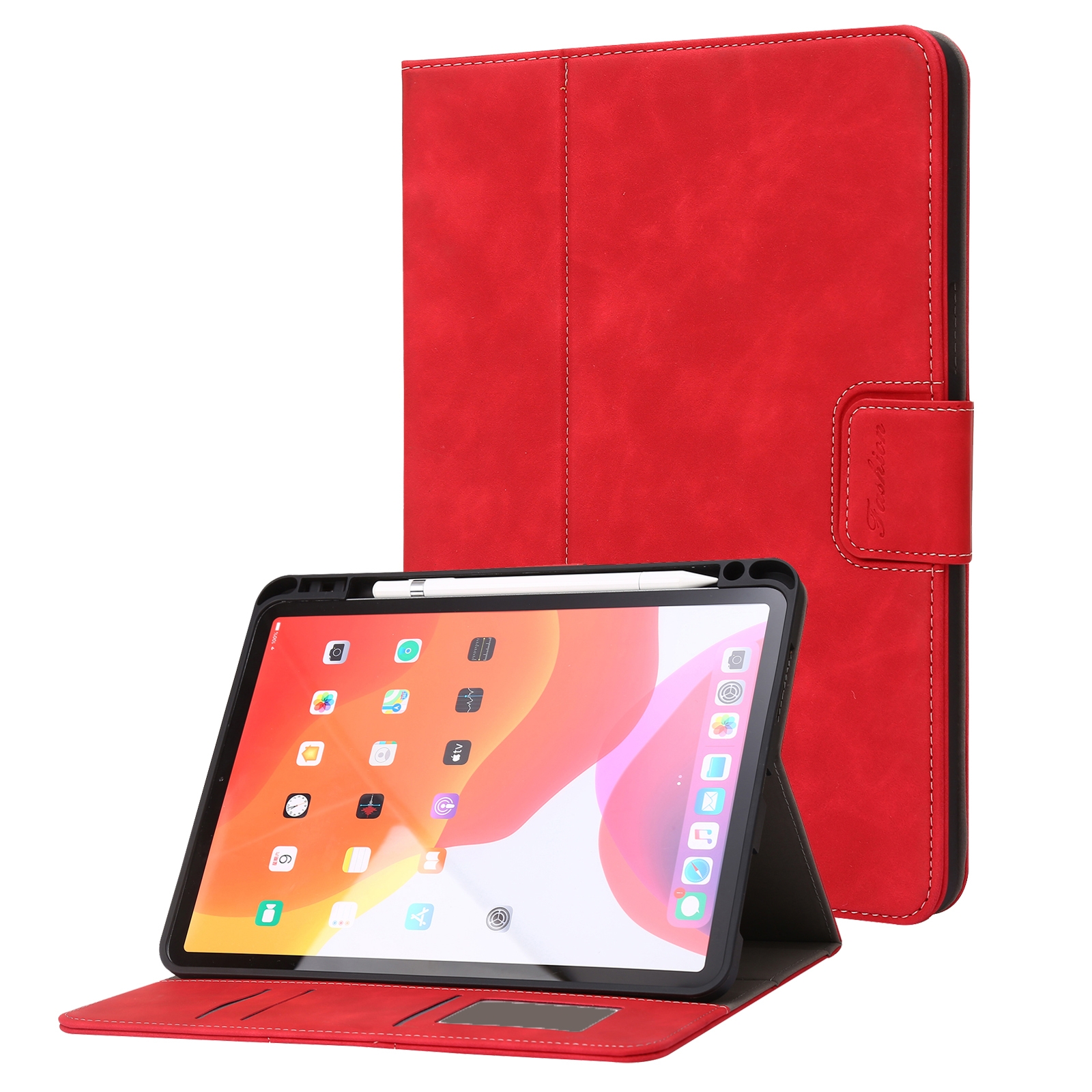For iPad Pro 11 2022 / 2021 / 2020 / 2018 Calf Texture Horizontal Flip Leather Tablet Case(Red) - Shopkiz.com
