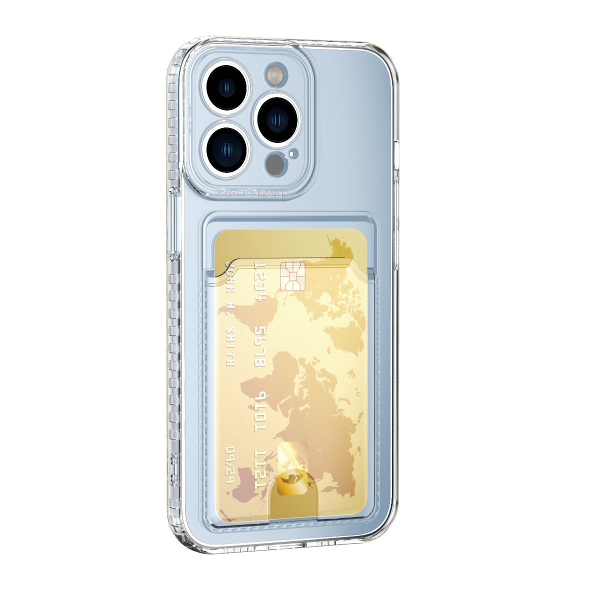 For iPhone 14 Pro Card Bag Clear TPU Phone Case(Transparent) - Shopkiz.com