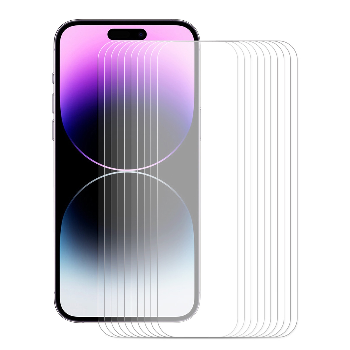 For iPhone 14 Pro 10pcs ENKAY 0.26mm 9H 2.5D Tempered Glass Film - Shopkiz.com