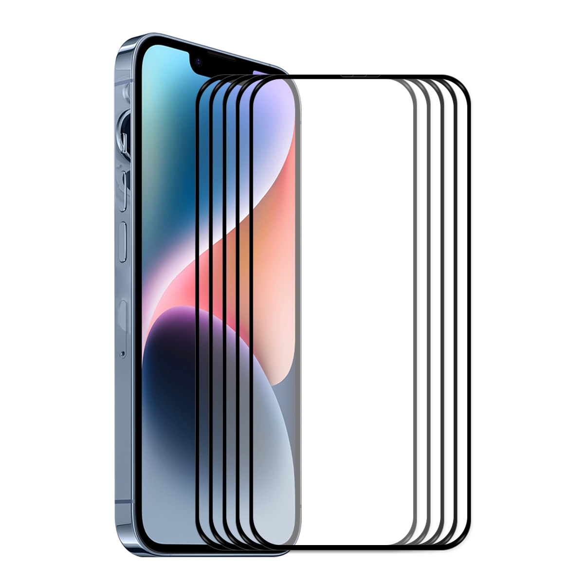 For iPhone 14 Plus 5pcs ENKAY 6D Full Glue Tempered Glass Full Film - Shopkiz.com