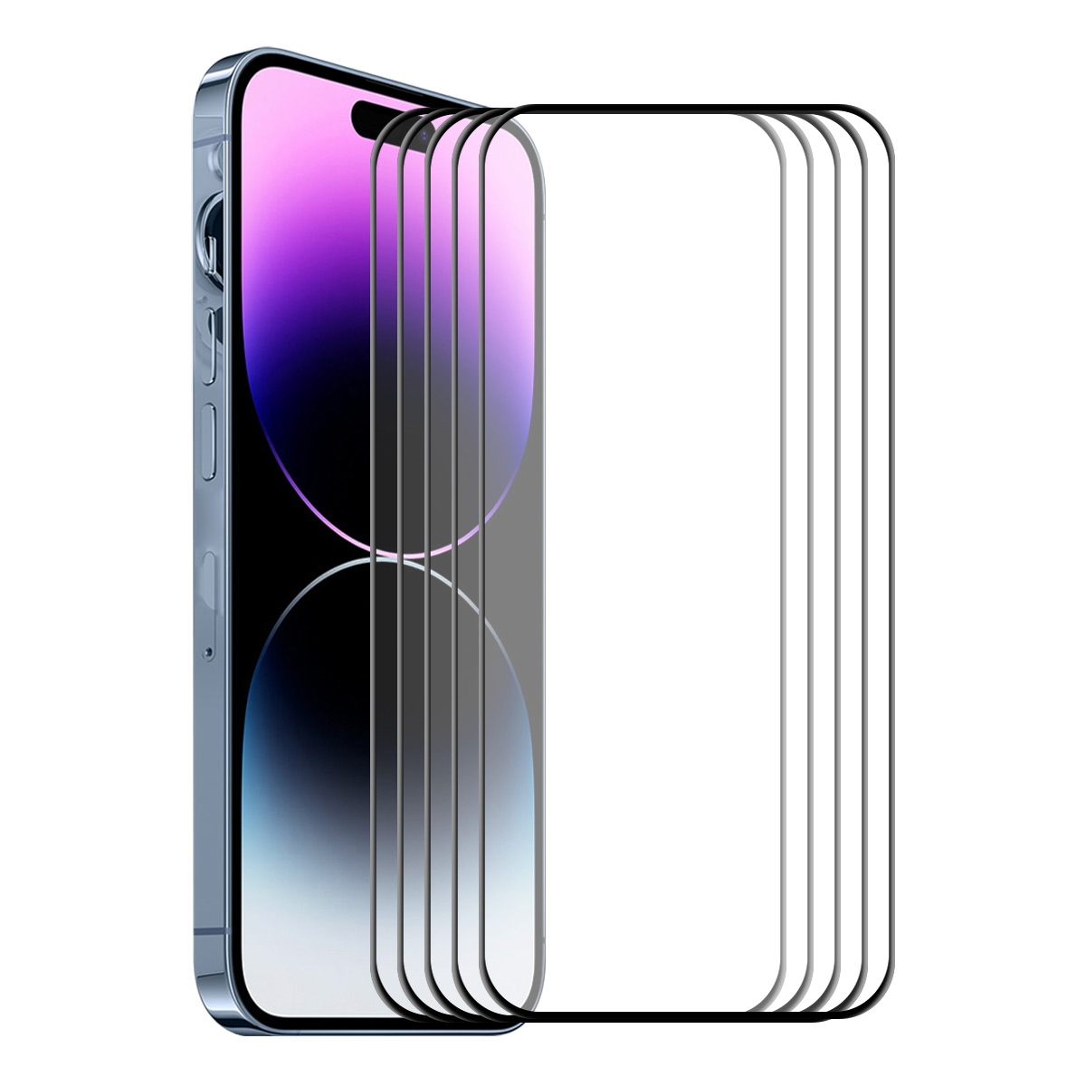 For iPhone 14 Pro Max 5pcs ENKAY 6D Full Glue Tempered Glass Full Film - Shopkiz.com