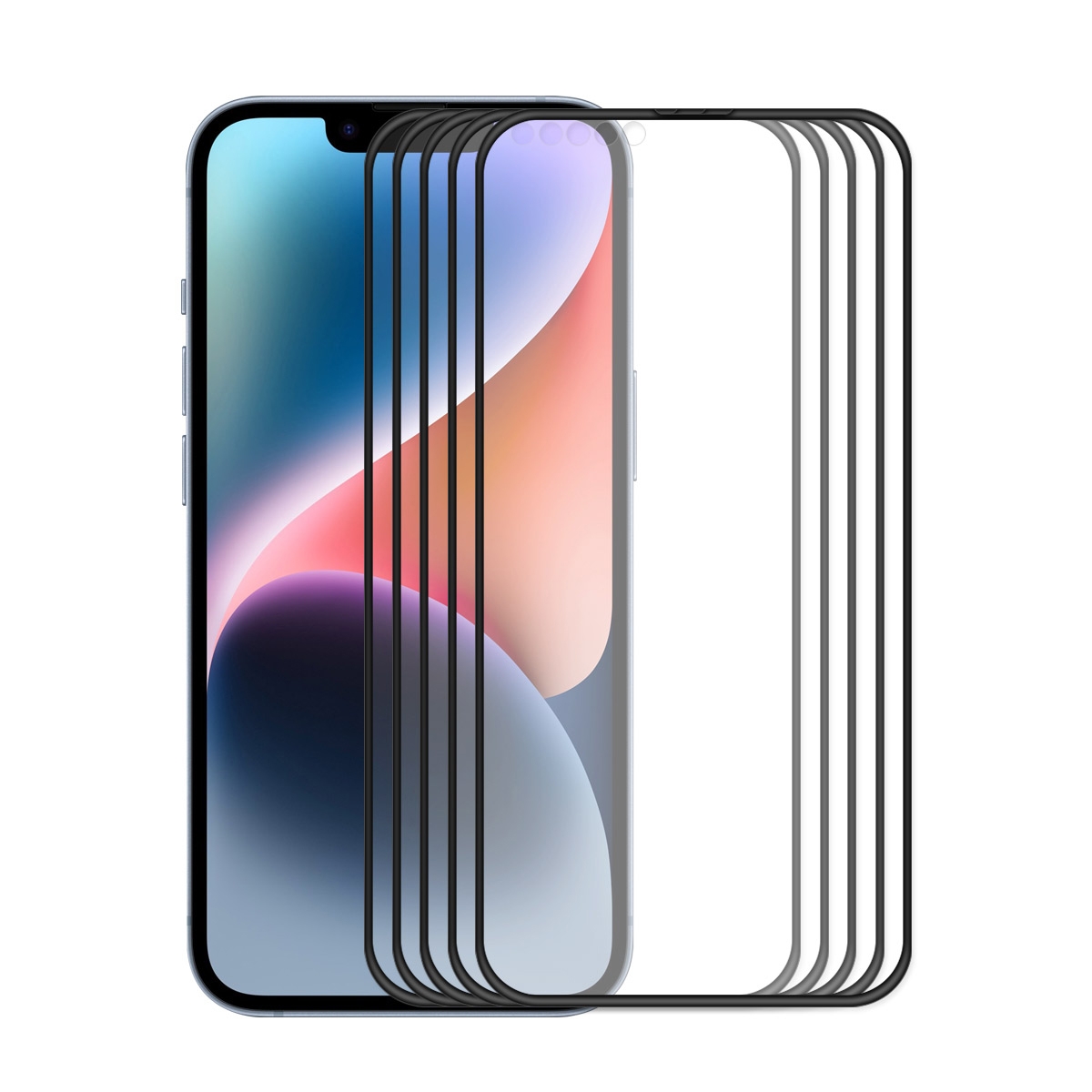For iPhone 14 5pcs ENKAY Full Glue Tempered Glass Anti-fall Full Film - Shopkiz.com