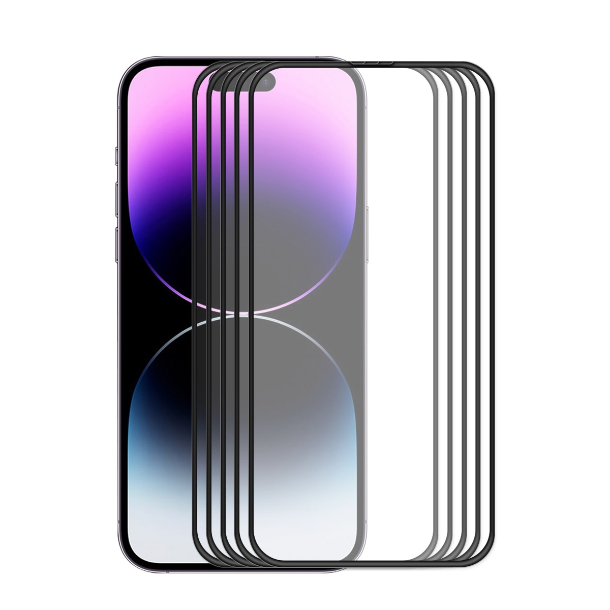 For iPhone 14 Pro 5pcs ENKAY Full Glue Tempered Glass Anti-fall Full Film - Shopkiz.com