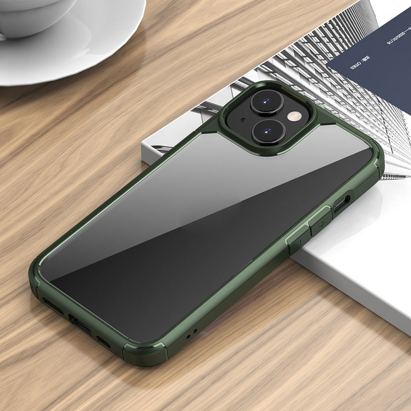 For iPhone 14 TPU + PC Phone Case (Dark Green) - Shopkiz.com